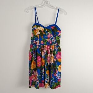 Band of the Free Floral Smocked Midi Sundress - Vibrant Colors Size Large